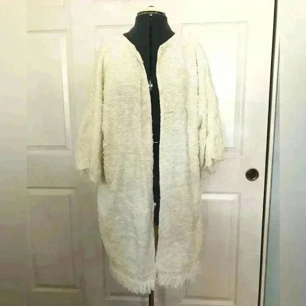 vtg chenille handmade handcrafted hippie boho festival shrug best fits women XL